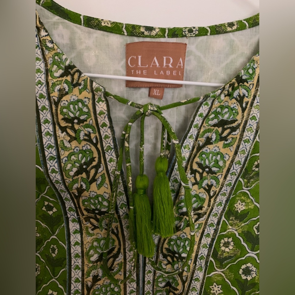 โจ๐๐ฅGreen Gold Blouse Victoria Dunn Clara the Label NWOT - Picture 5 of 7